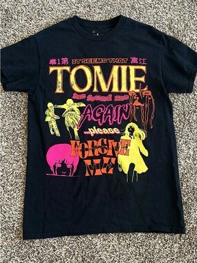 Graphic Short Sleeve Tee - Black with Neon Print